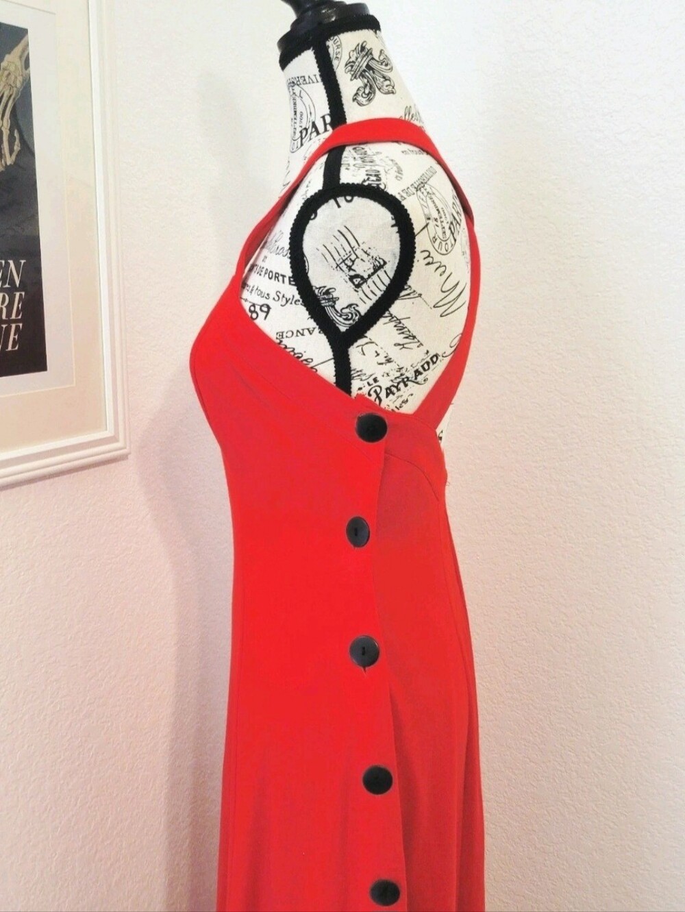 Vintage Moda International 90s Y2K Red Dress Made in USA XS/Small - Picture 6 of 10
